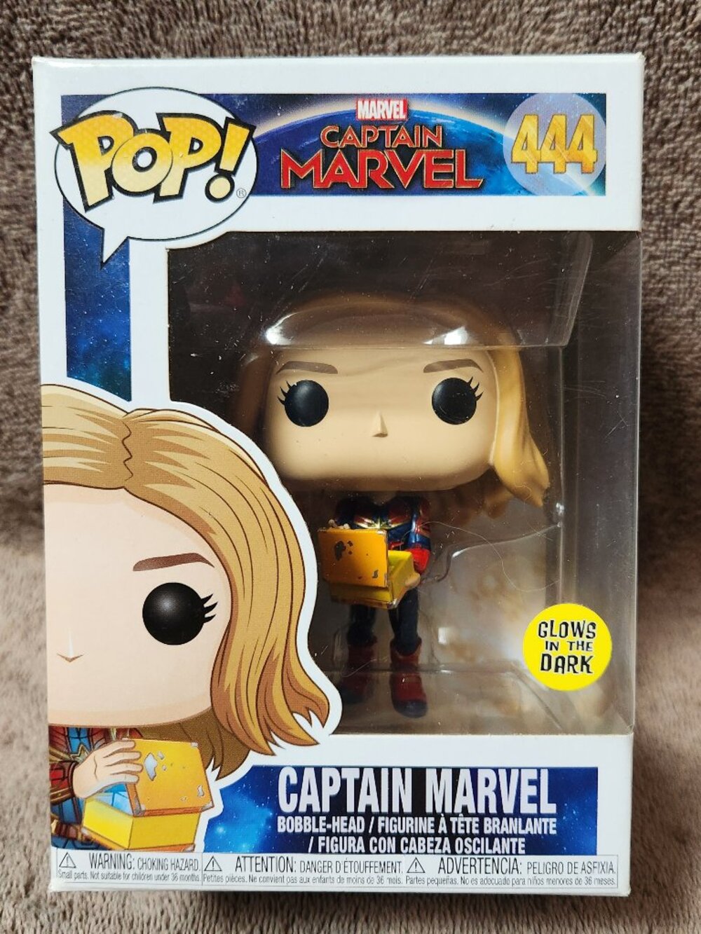 FUNKO POP! CAPTAIN MARVEL Glow in the Dark Bobblehead #444 - NEW NIB